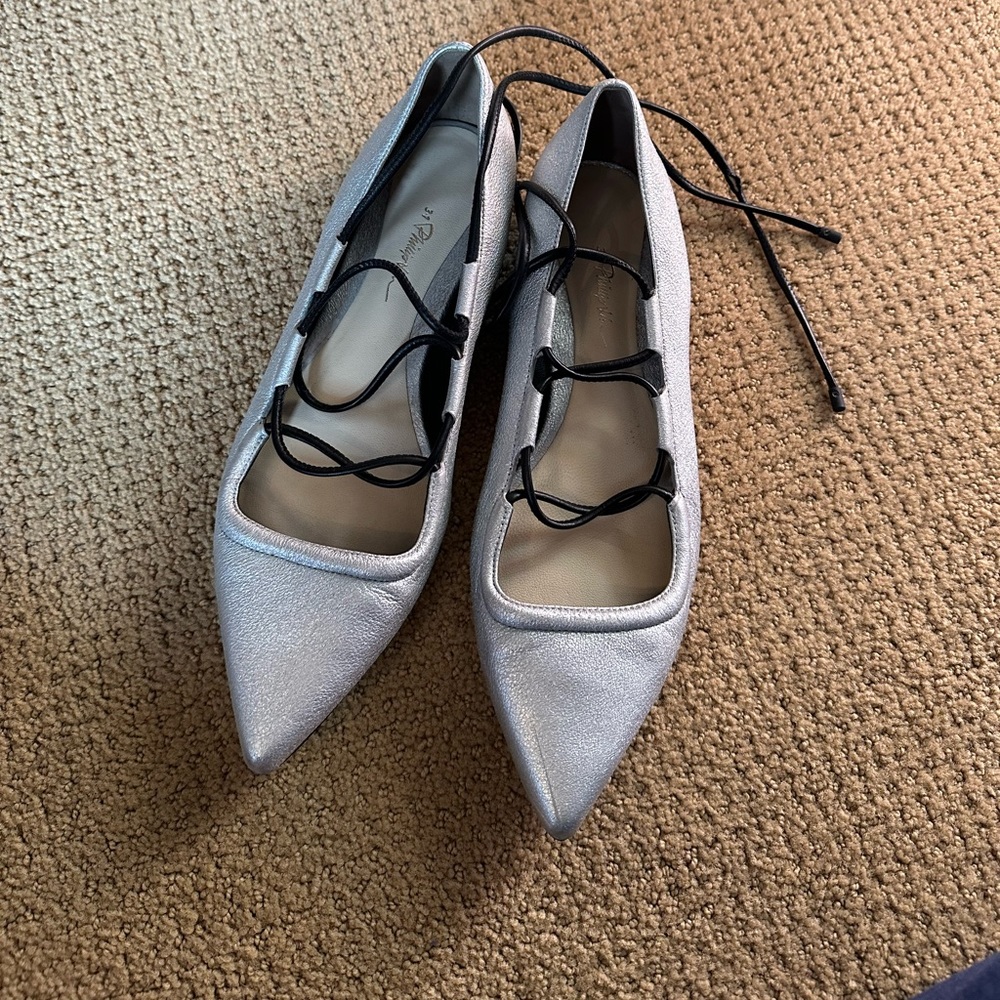 3.1 Phillip Lim silver flats